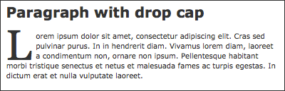 Paragraph with drop cap